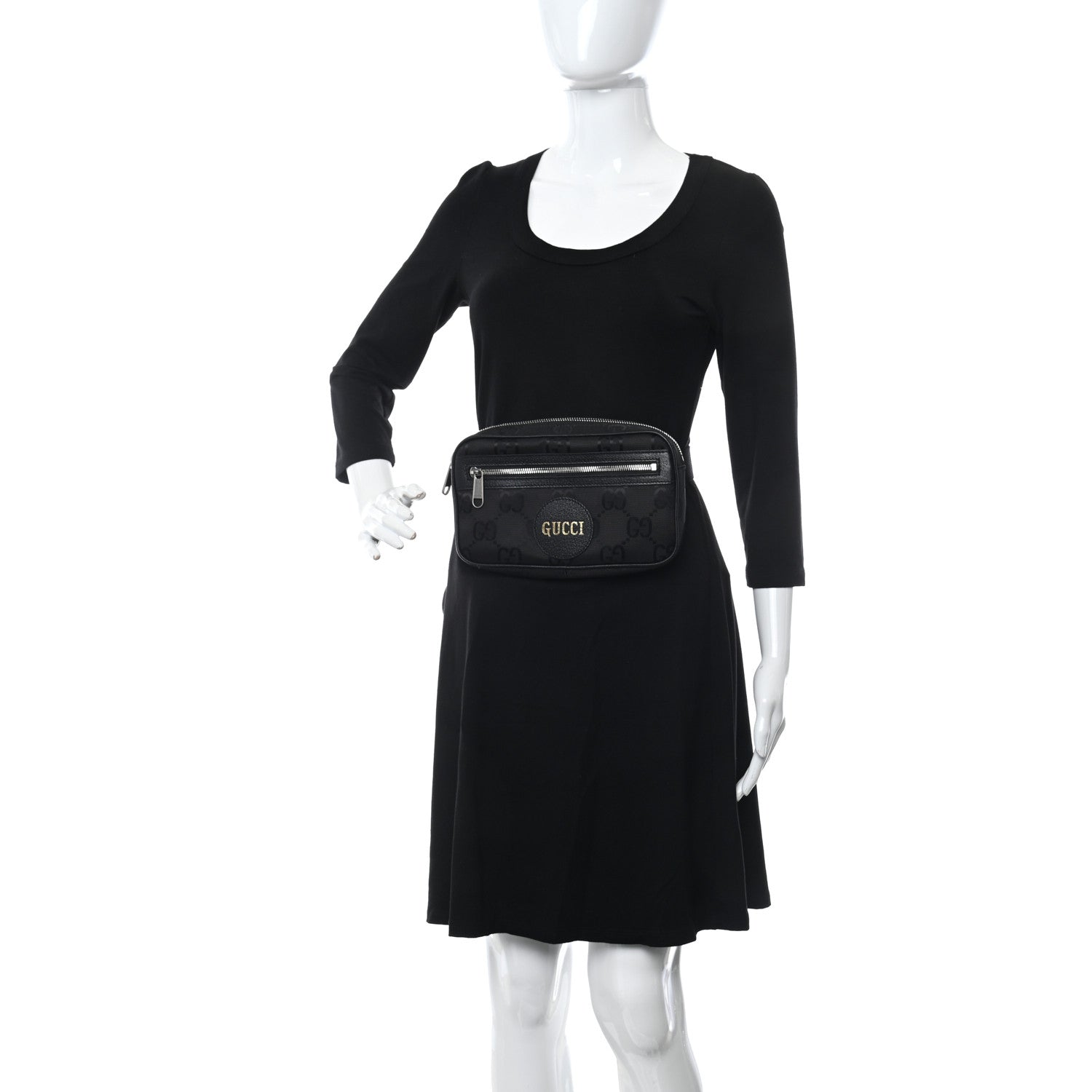 Gucci Econyl Nylon Monogram Off The Grid Belt Bag Black 2 of 9