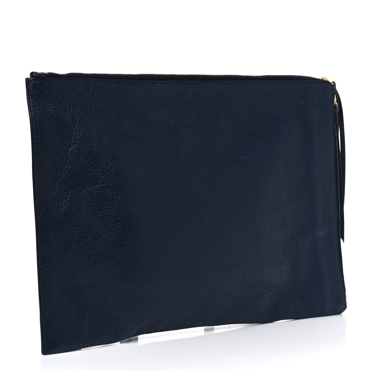 Balenciaga Chevre Gold Metallic Edge Hardware Pouch Bleu Nuit 2 of 5