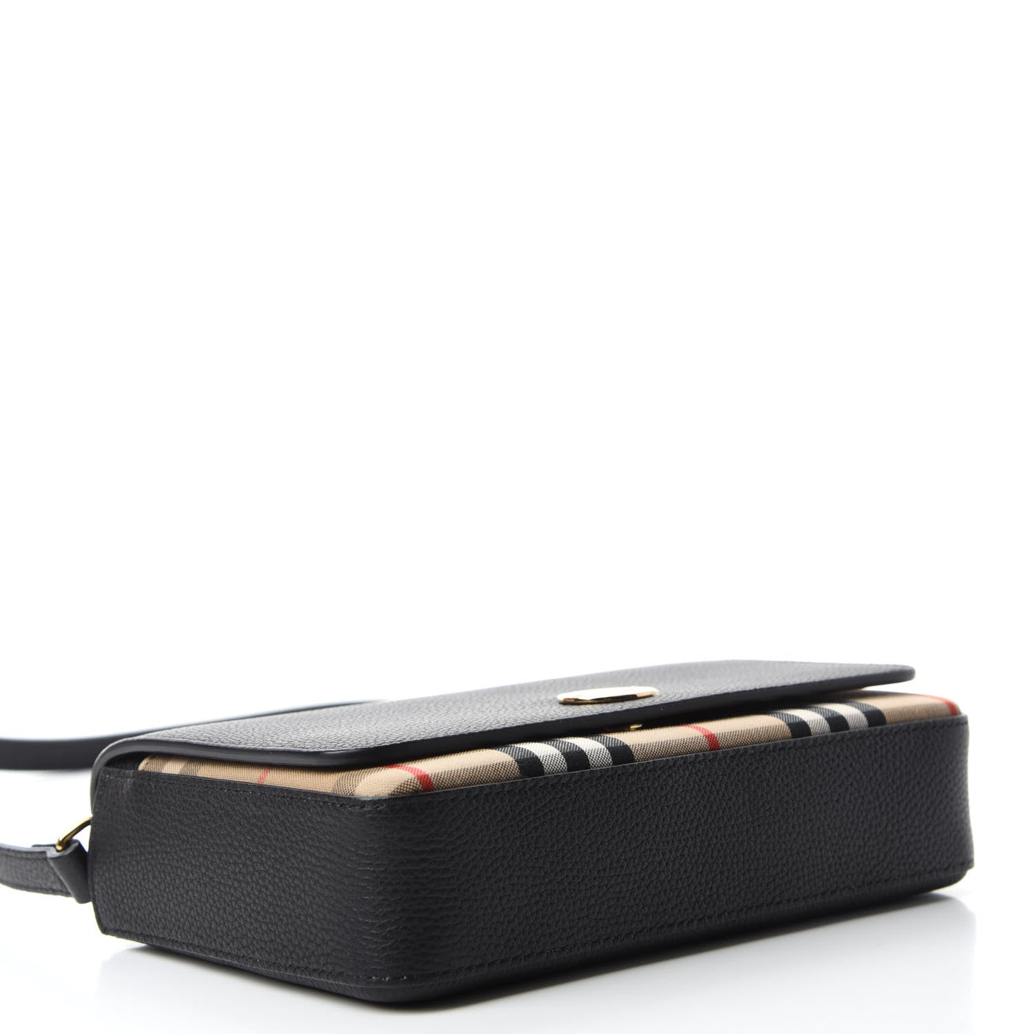 Burberry Grainy Calfskin Vintage Check Hampshire Crossbody Black 4 of 10