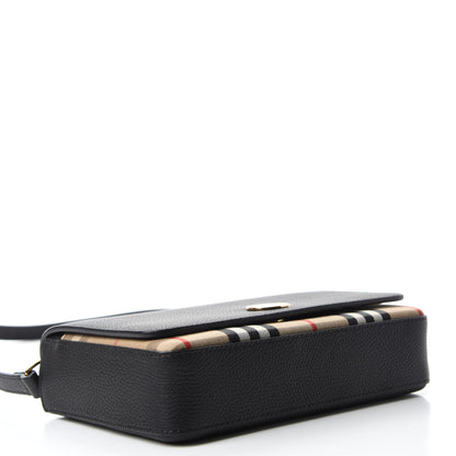 Burberry Grainy Calfskin Vintage Check Hampshire Crossbody Black 4 of 10