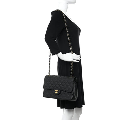 Chanel Caviar Quilted Jumbo Double Flap Black 2 of 14