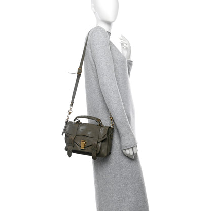 Proenza Schouler Lambskin Tiny PS1 Satchel Dark Olive 2 of 17