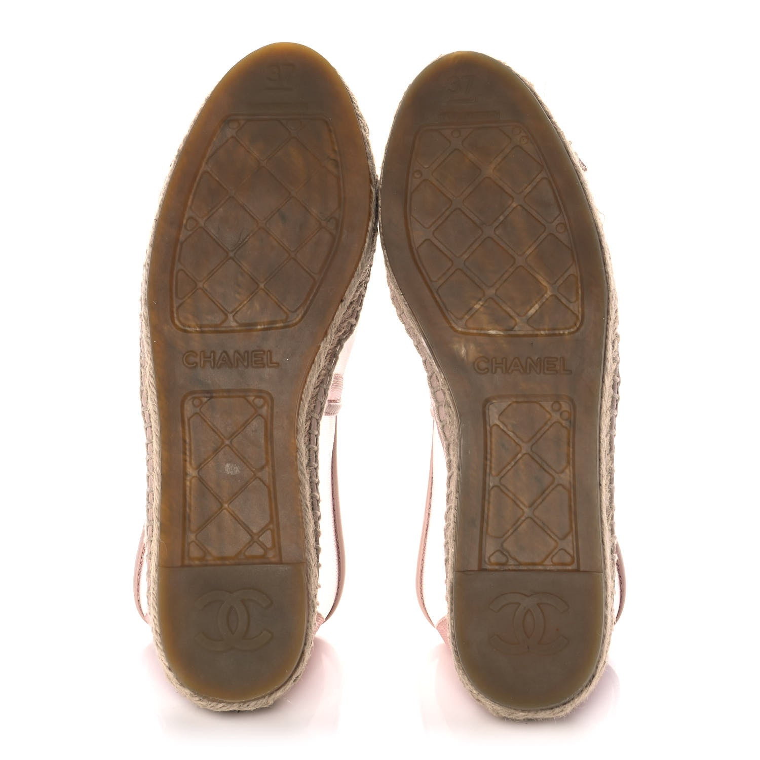 Chanel Mesh Grosgrain CC Espadrilles 37 Pink 5 of 11