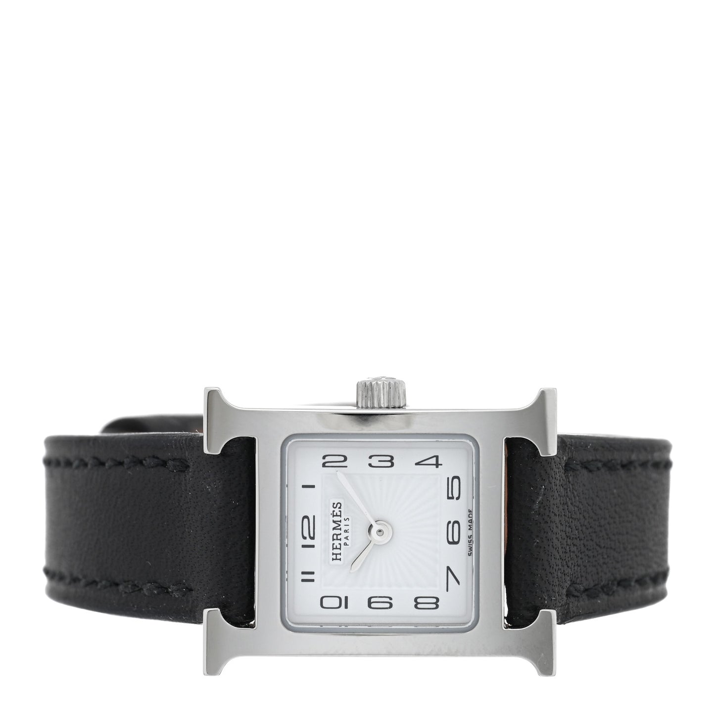 Stainless Steel Swift 17.2mm Heure H Hour Watch Noir