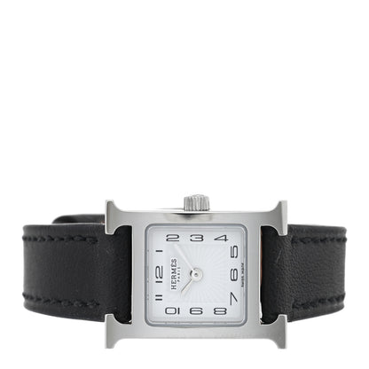 Hermes Stainless Steel Swift 17.2mm Heure H Hour Watch Noir 2 of 5