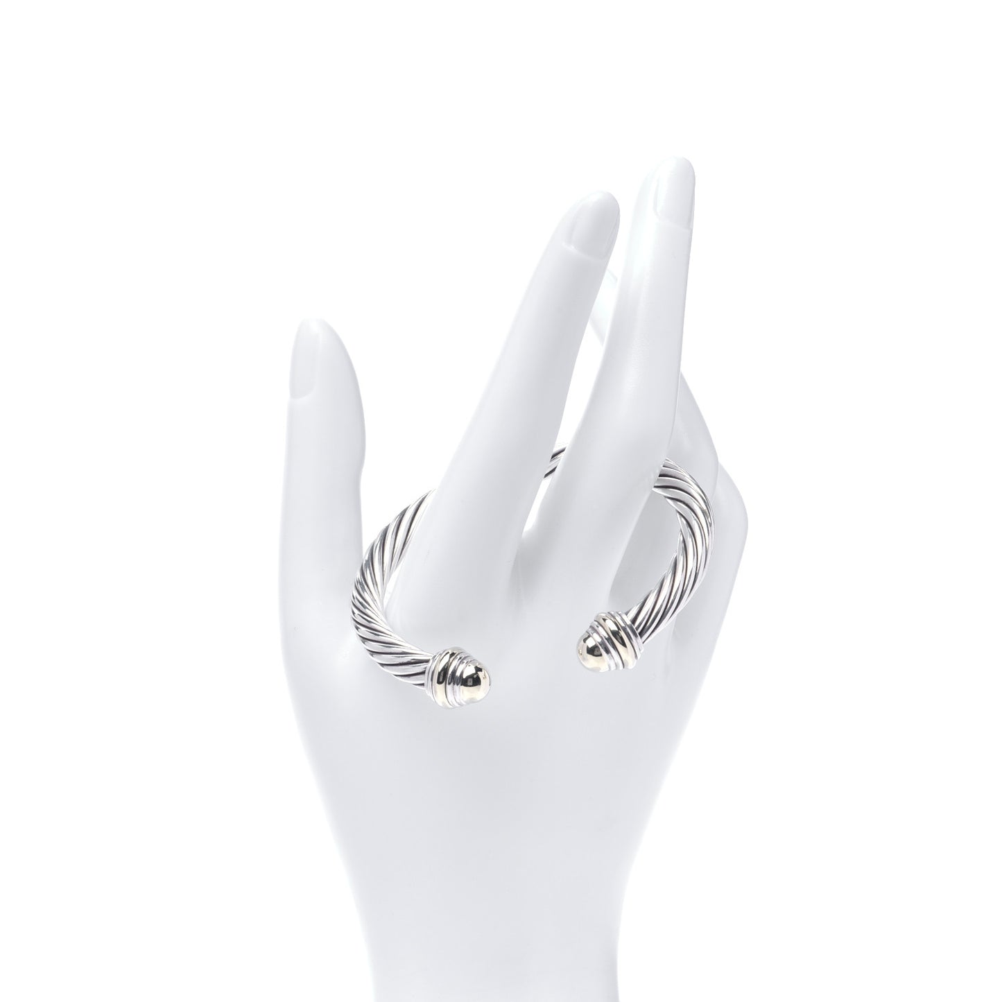 Sterling Silver 14K Yellow Gold 7mm Cable Classics Bracelet