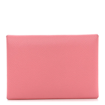 Hermes Epsom Calvi Duo Card Case Rose Confetti 1 of 8