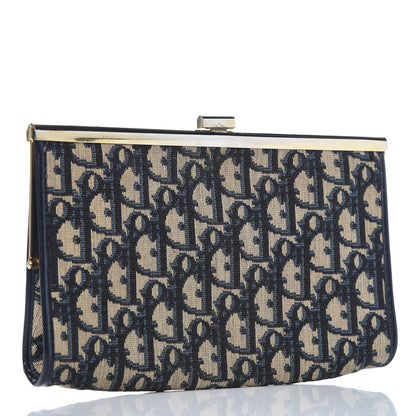 Christian Dior Monogram Clutch Navy Blue 3 of 8