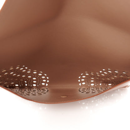 Alaia Calfskin Vienne Laser Cut Envelope Clutch Poudre 5 of 7