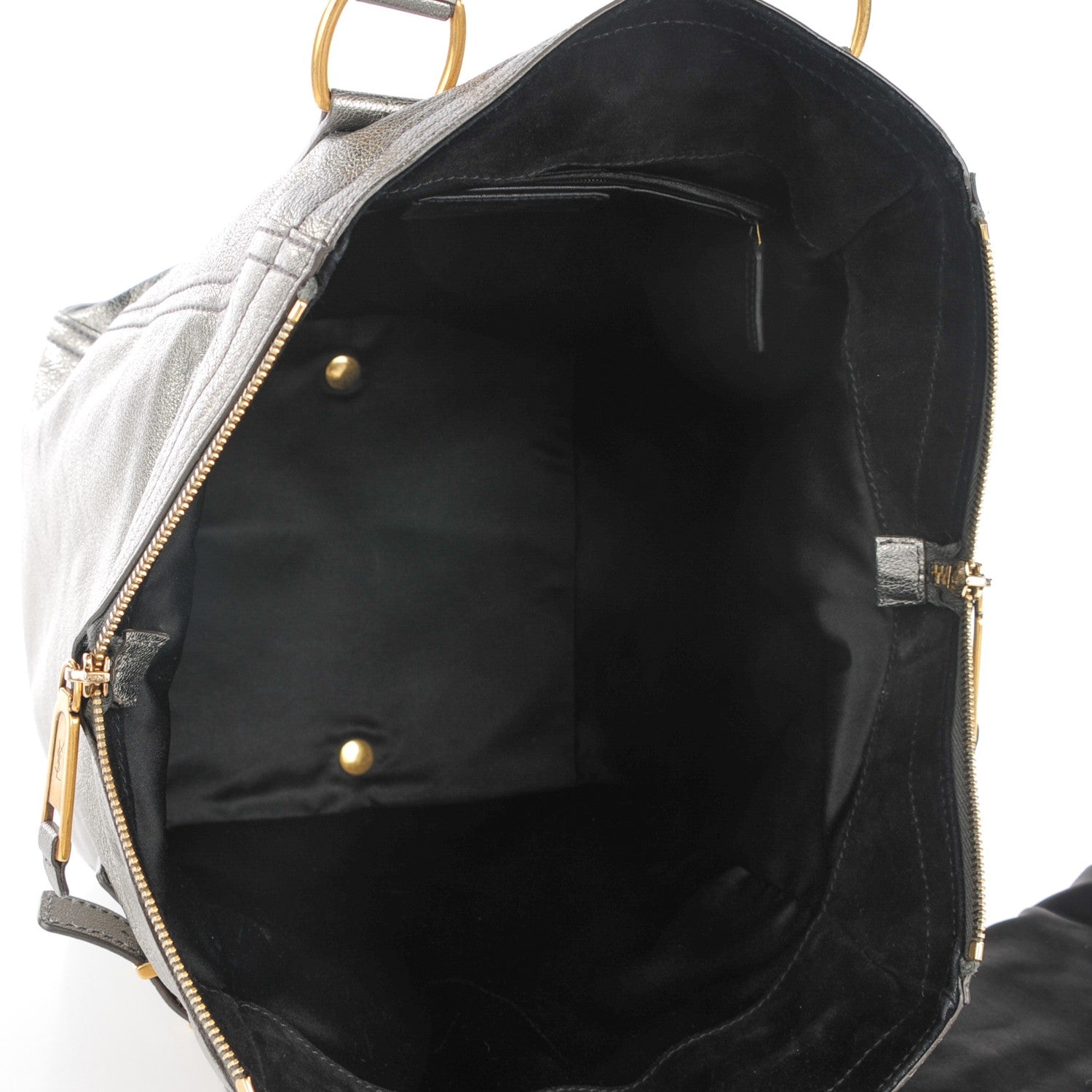 Saint Laurent Leather Medium Downtown Tote Silver 5 of 8