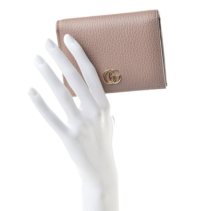 Gucci Pebbled Calfskin GG Marmont Card Case Porcelain Rose 2 of 8