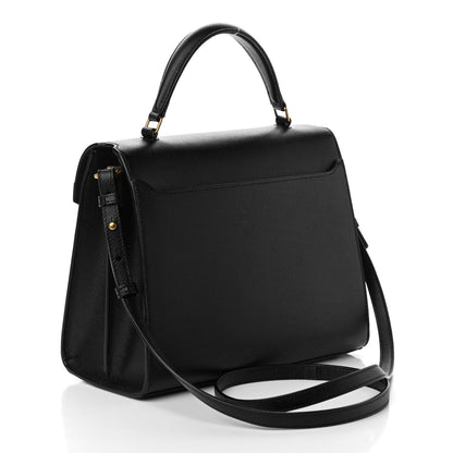 Saint Laurent Grain de Poudre Medium Classic Monogram Cassandra Top Handle Black 3 of 17