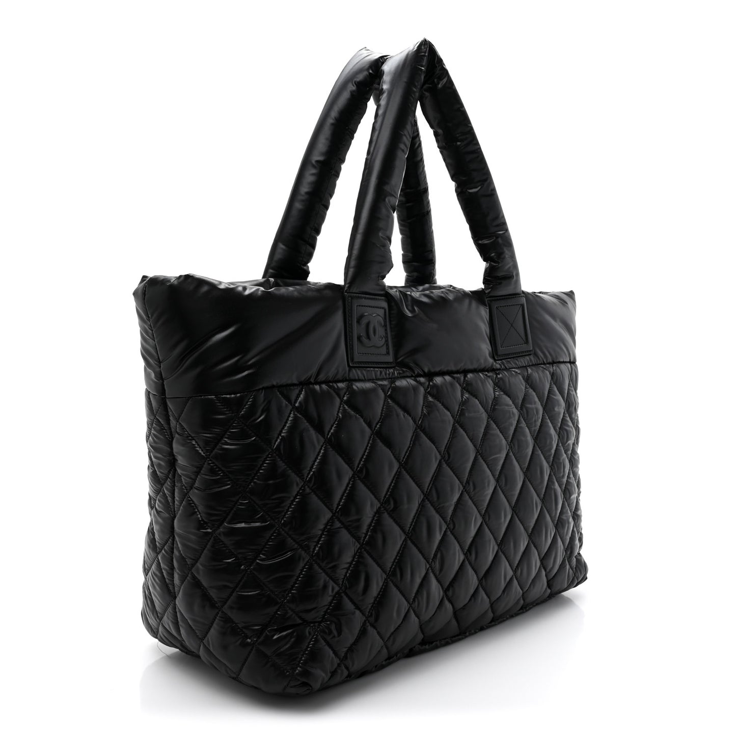 Nylon Quilted Large Coco Cocoon Tote Black