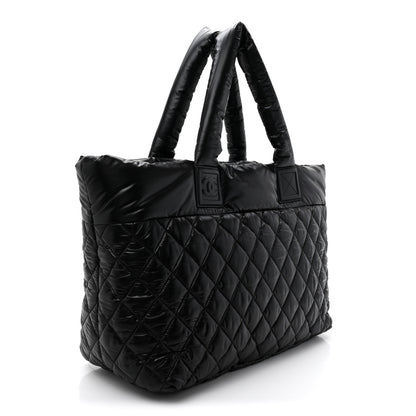 Chanel Nylon Quilted Large Coco Cocoon Tote Black 2 of 10