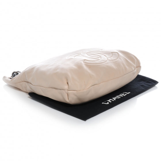 Lambskin Soft and Chain Large Hobo Beige