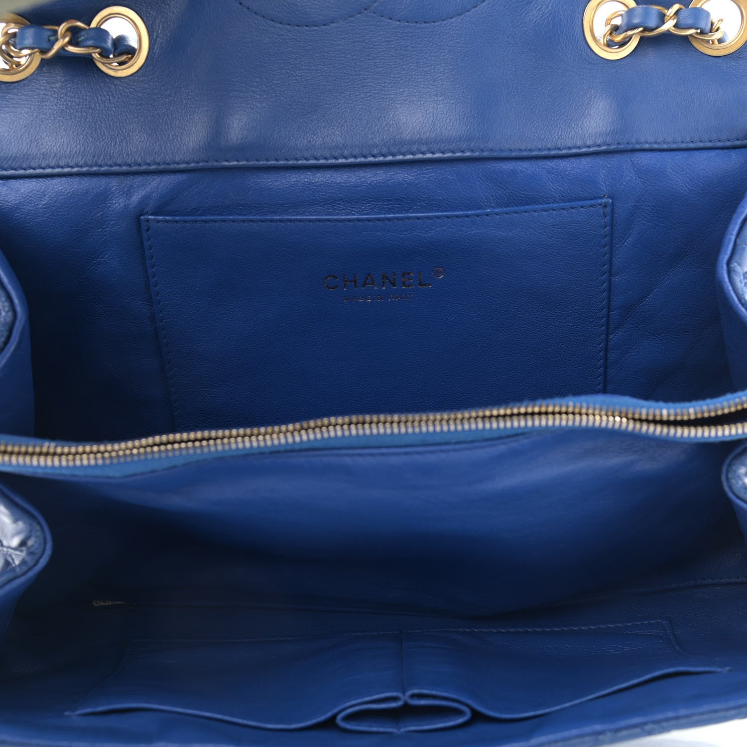 Chanel Calfskin Stitched Thin City Flap Blue 4 of 9