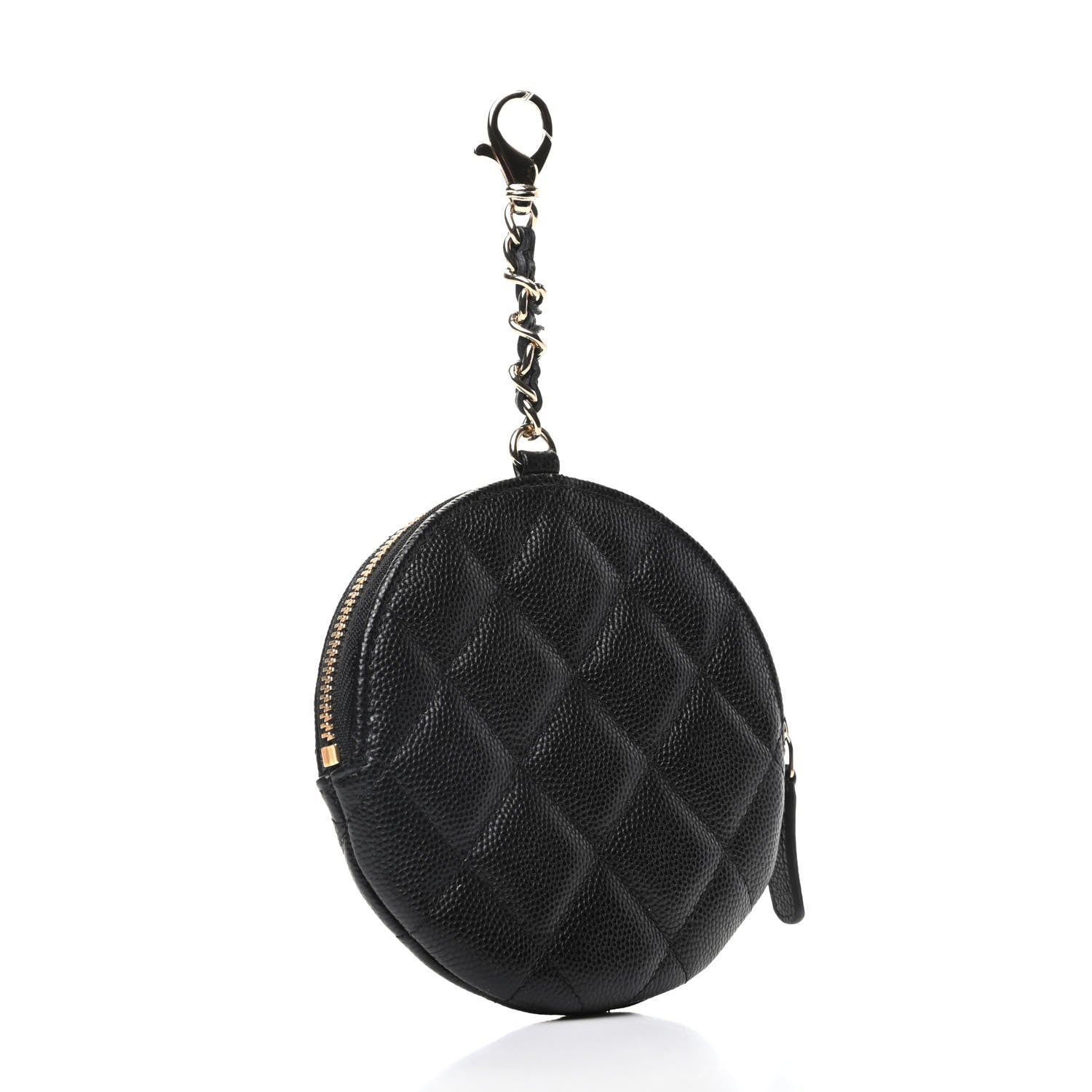 Chanel Caviar Quilted Round Clip On Coin Purse Black 3 of 8