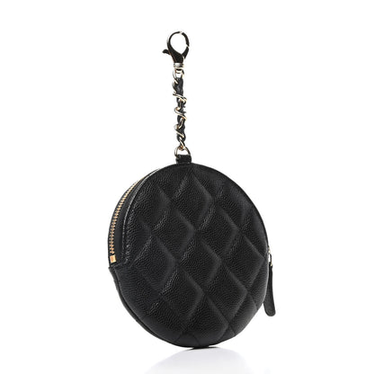 Chanel Caviar Quilted Round Clip On Coin Purse Black 3 of 8