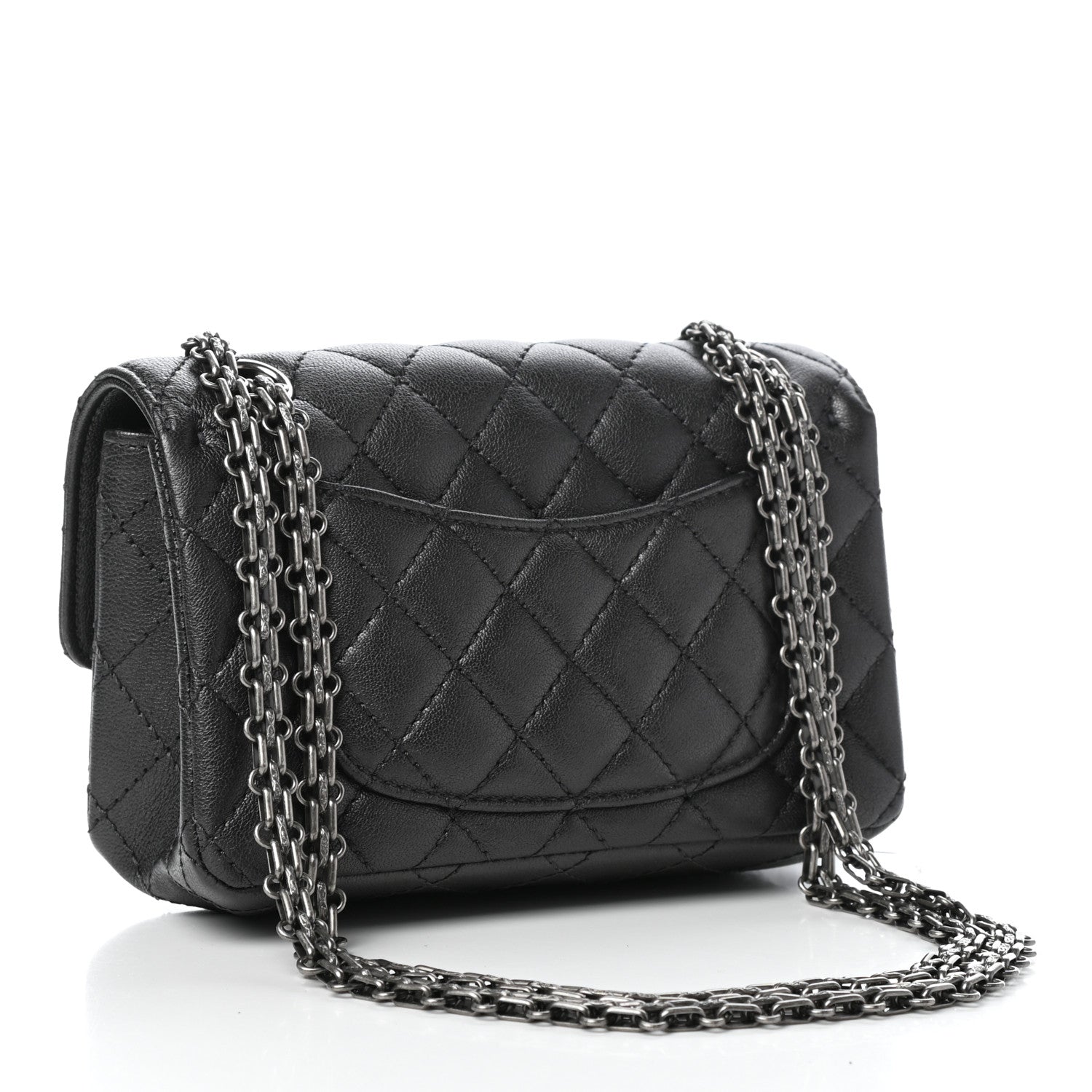 Chanel Metallic Sheepskin Quilted 2.55 Reissue Mini Flap Dark Silver 3 of 11