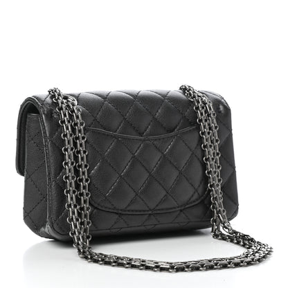 Chanel Metallic Sheepskin Quilted 2.55 Reissue Mini Flap Dark Silver 3 of 11