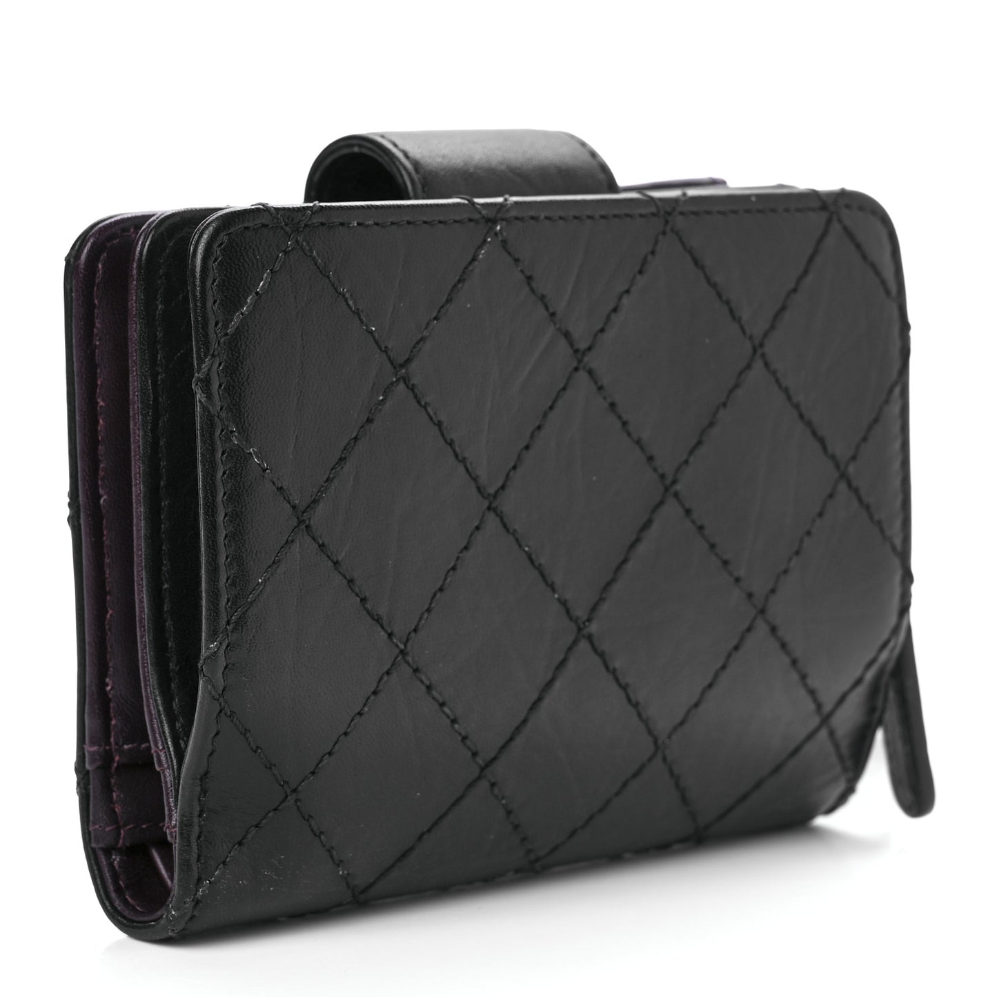 Aged Lambskin Quilted Reissue French Wallet Black