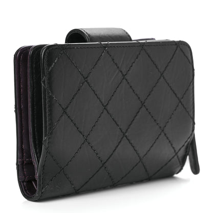 Chanel Aged Lambskin Quilted Reissue French Wallet Black 2 of 12