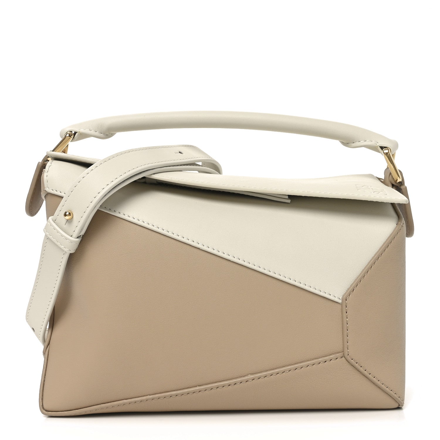 Loewe Classic Calfskin Small Puzzle Edge Bag Soft White Paper Craft 1 of 9