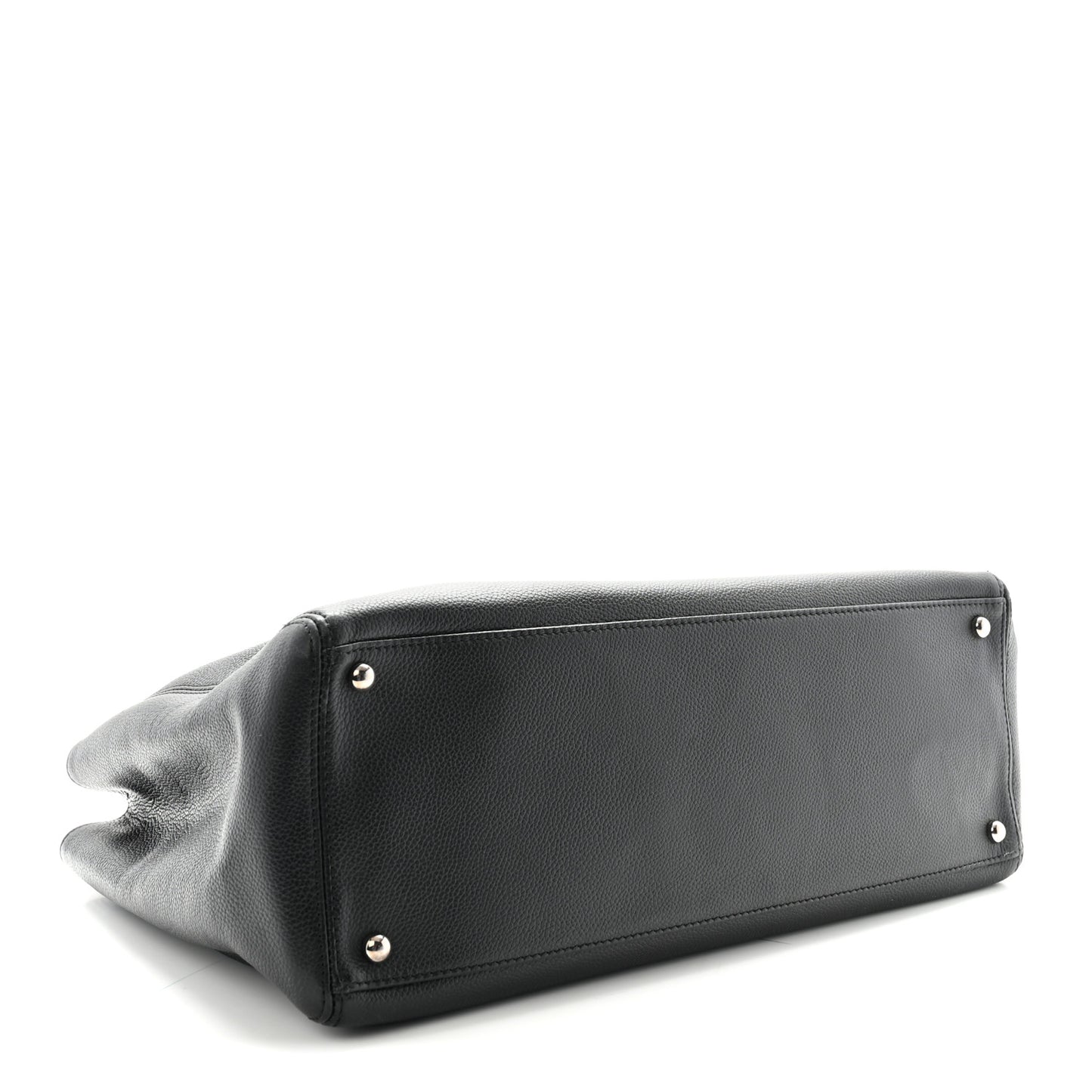 Calfskin Cerf Executive Shopper Tote Black