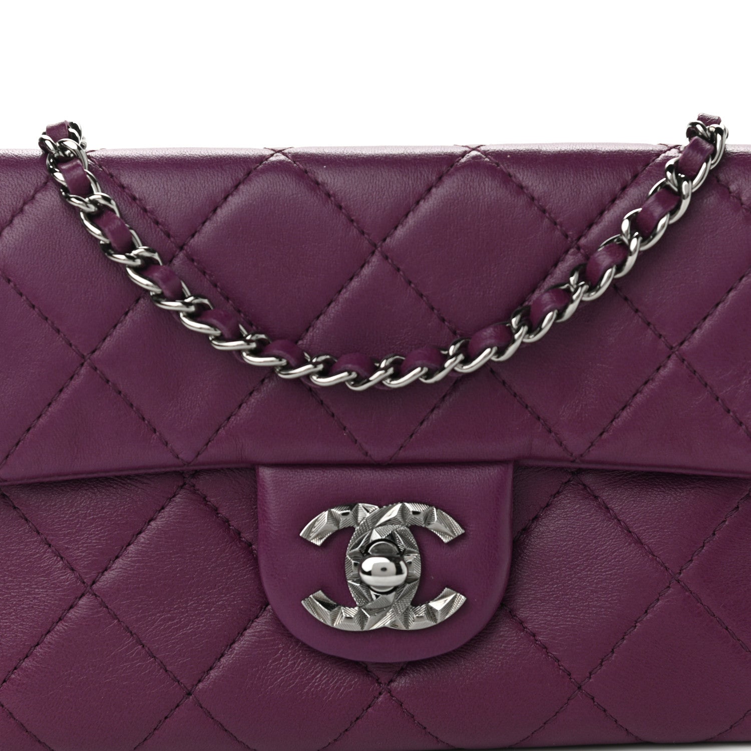 Chanel Lambskin Quilted Mini Mineral Nights Flap Crossbody Bag Purple 4 of 11