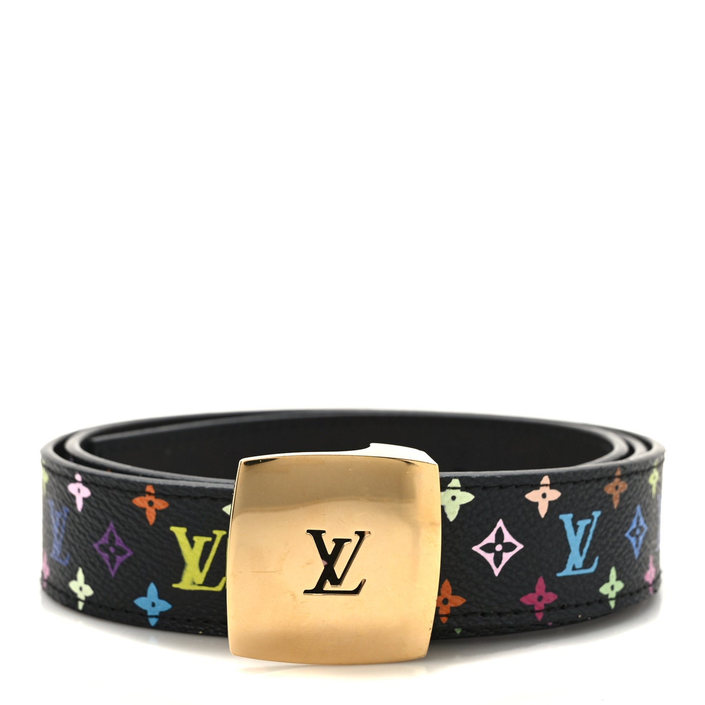 Monogram Multicolor LV Cut Reversible Belt 90 36 Black