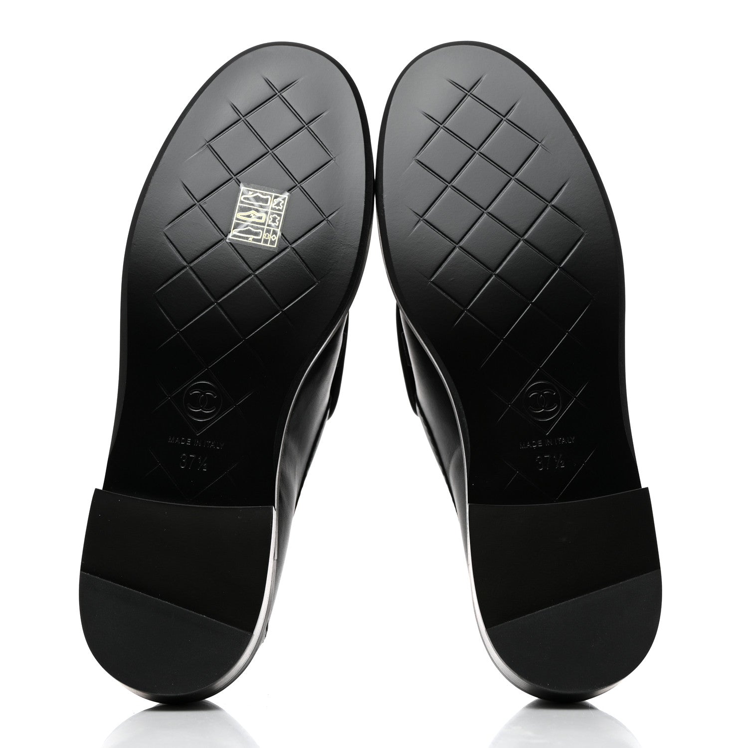 Chanel Lambskin Quilted CC Turnlock Loafers 37.5 Black 5 of 9
