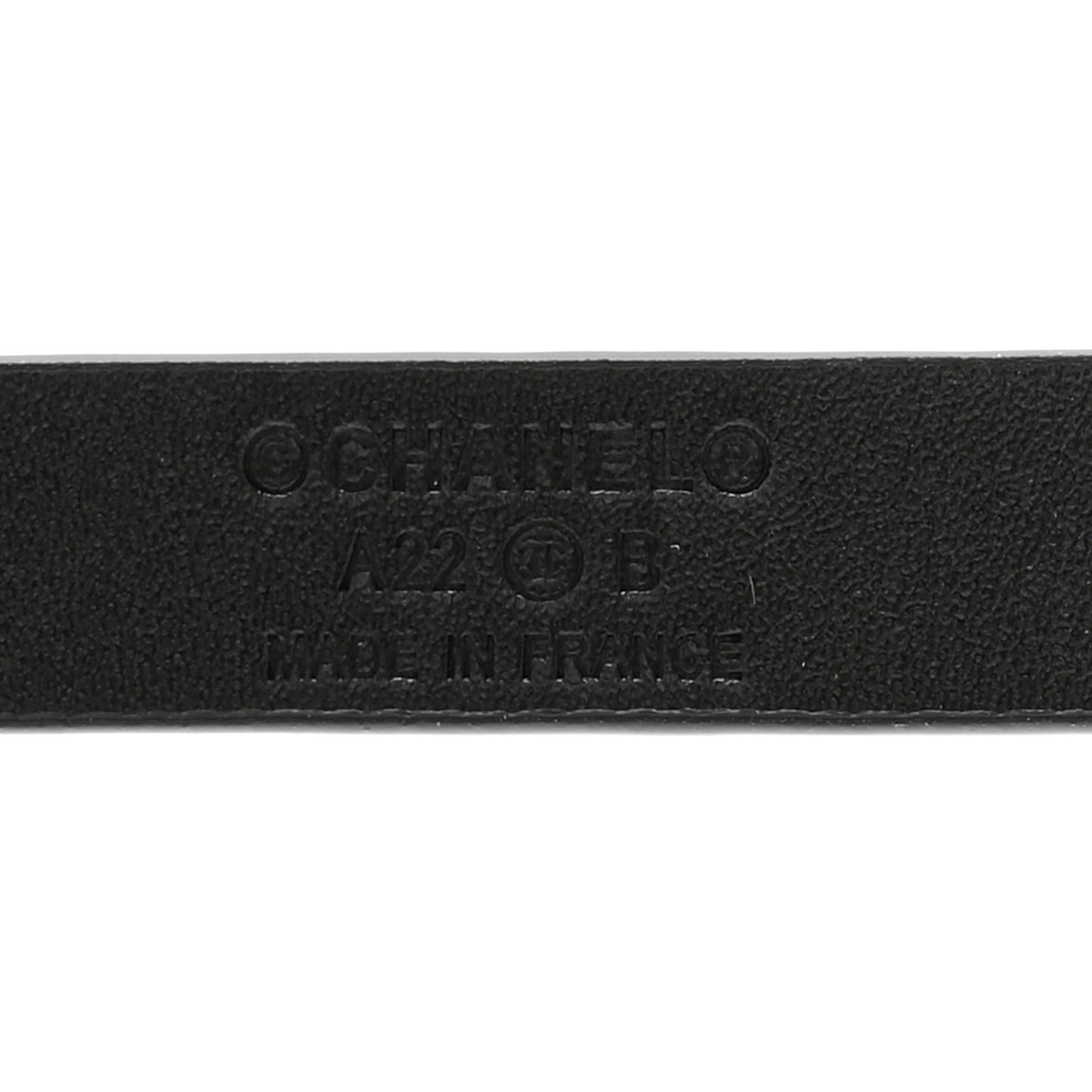 Calfskin Chain Logo Skinny Belt 85/34 Black