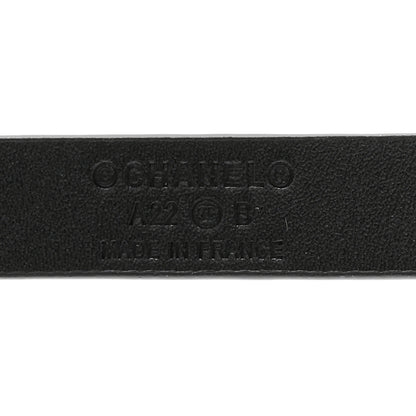 Chanel Calfskin Chain Logo Skinny Belt 85/34 Black 5 of 7