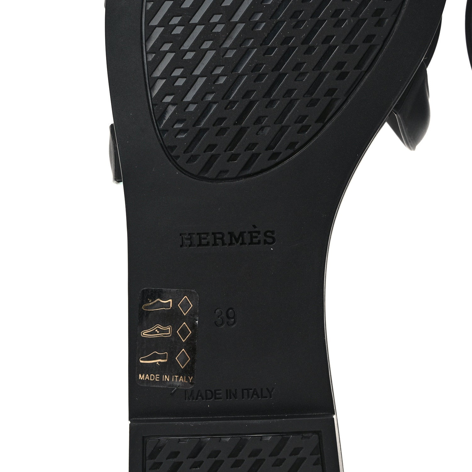 Hermes Rubber Aloha Sandals 39 Black 6 of 7