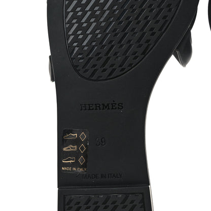 Hermes Rubber Aloha Sandals 39 Black 6 of 7