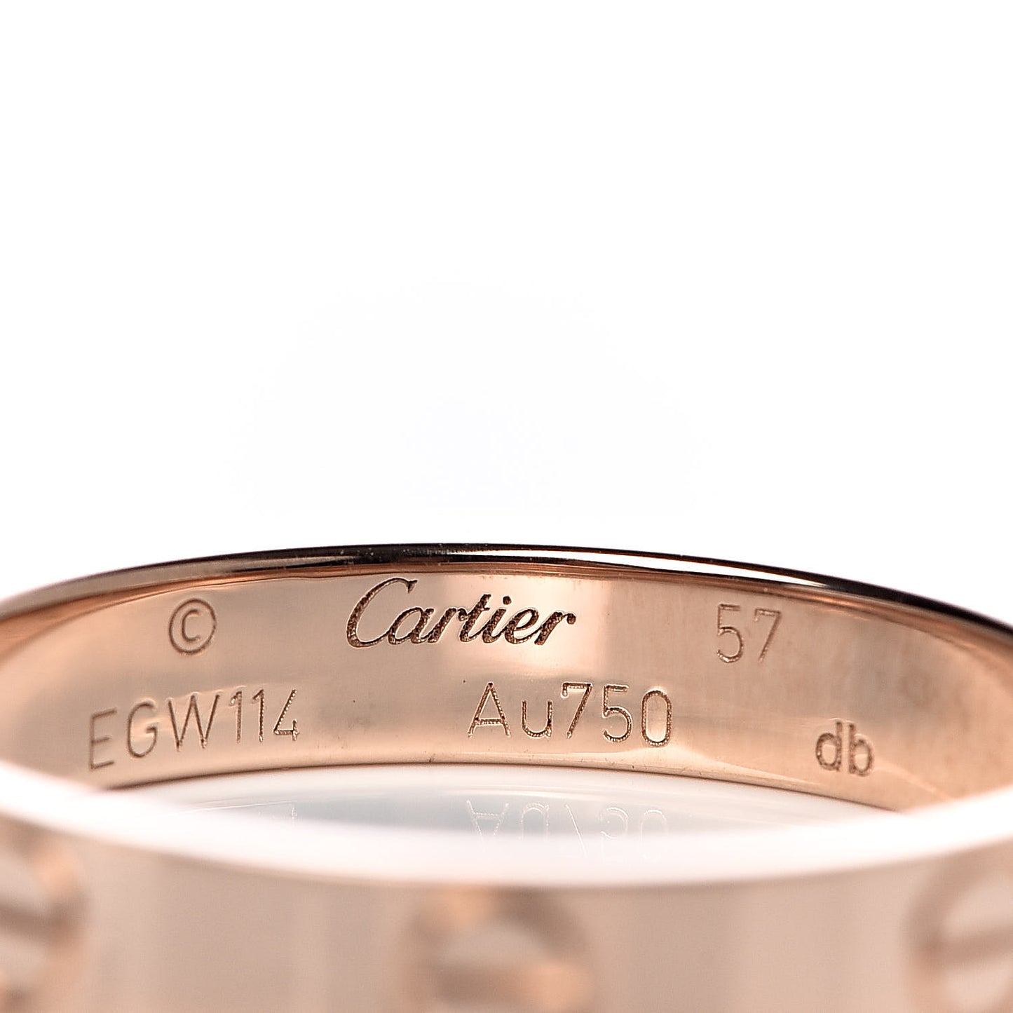 18K Pink Gold 3.5mm LOVE Wedding Band Ring 57 8
