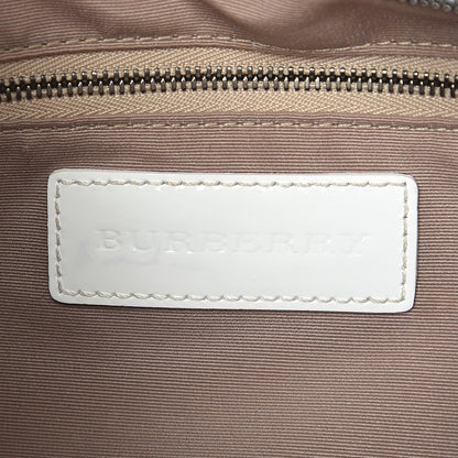 Burberry Patent Supernova Check Stars Small Hernville Hobo White 6 of 12