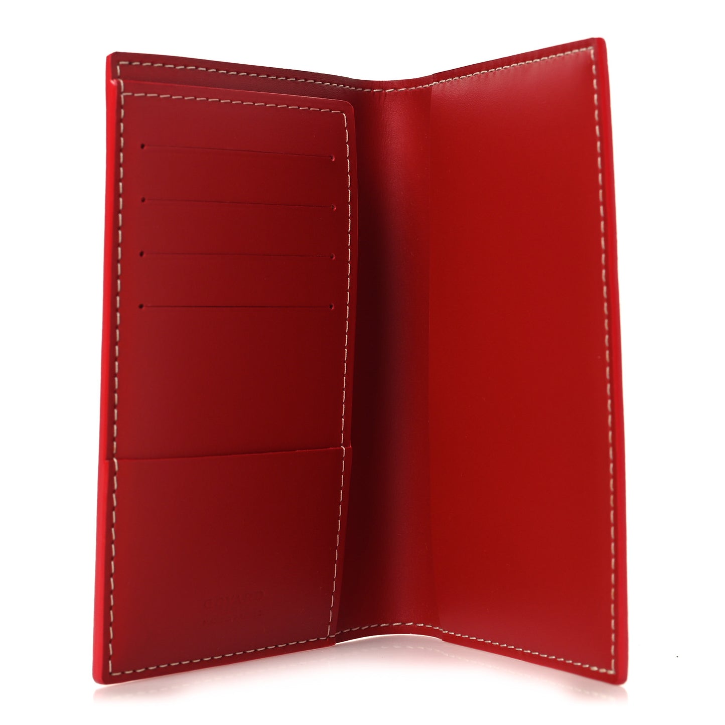 Goyardine Grenelle Passport Wallet Red