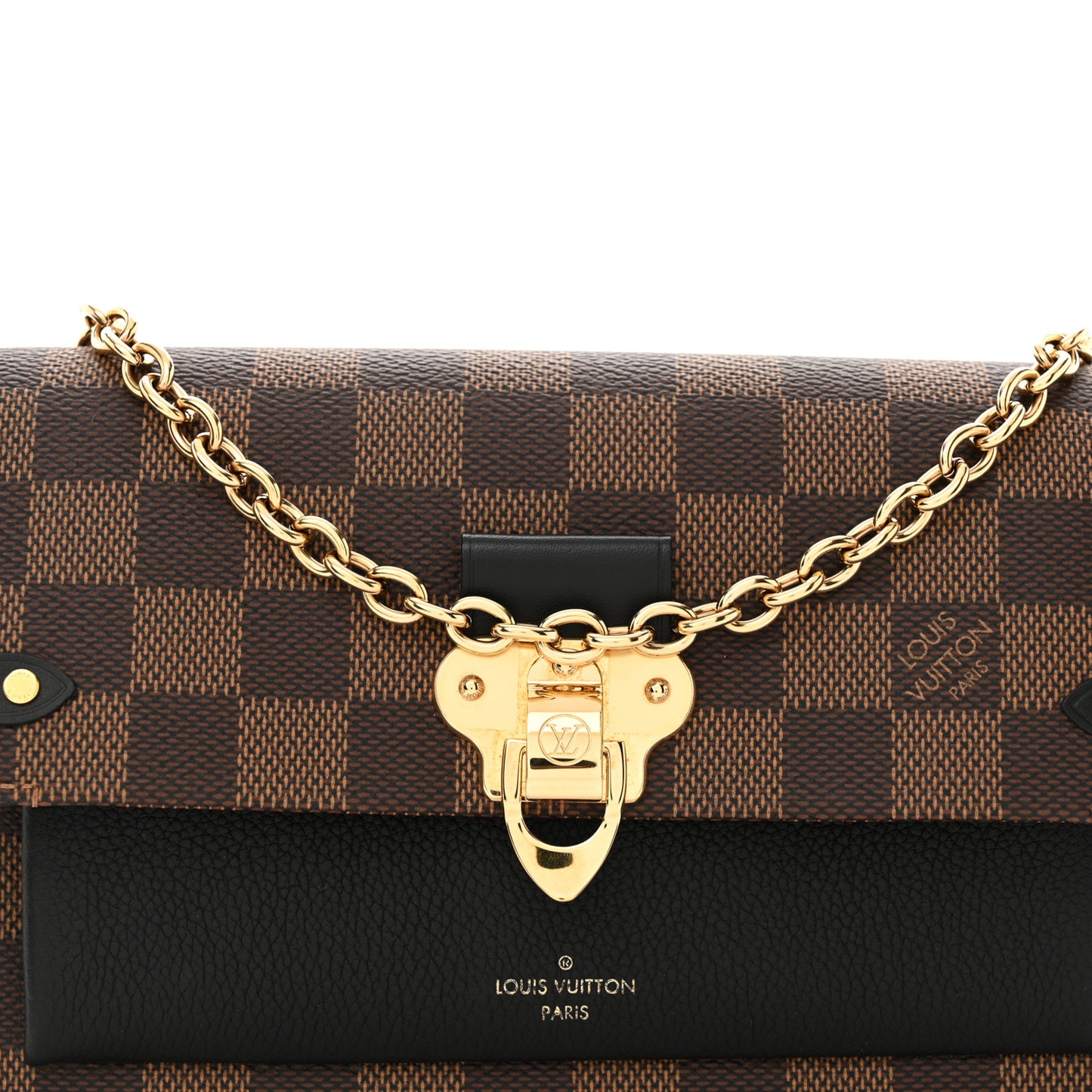 Damier Ebene Vavin Chain Wallet Black