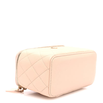 Chanel Caviar Quilted Small Vanity Case With Chain Light Beige 5 of 11