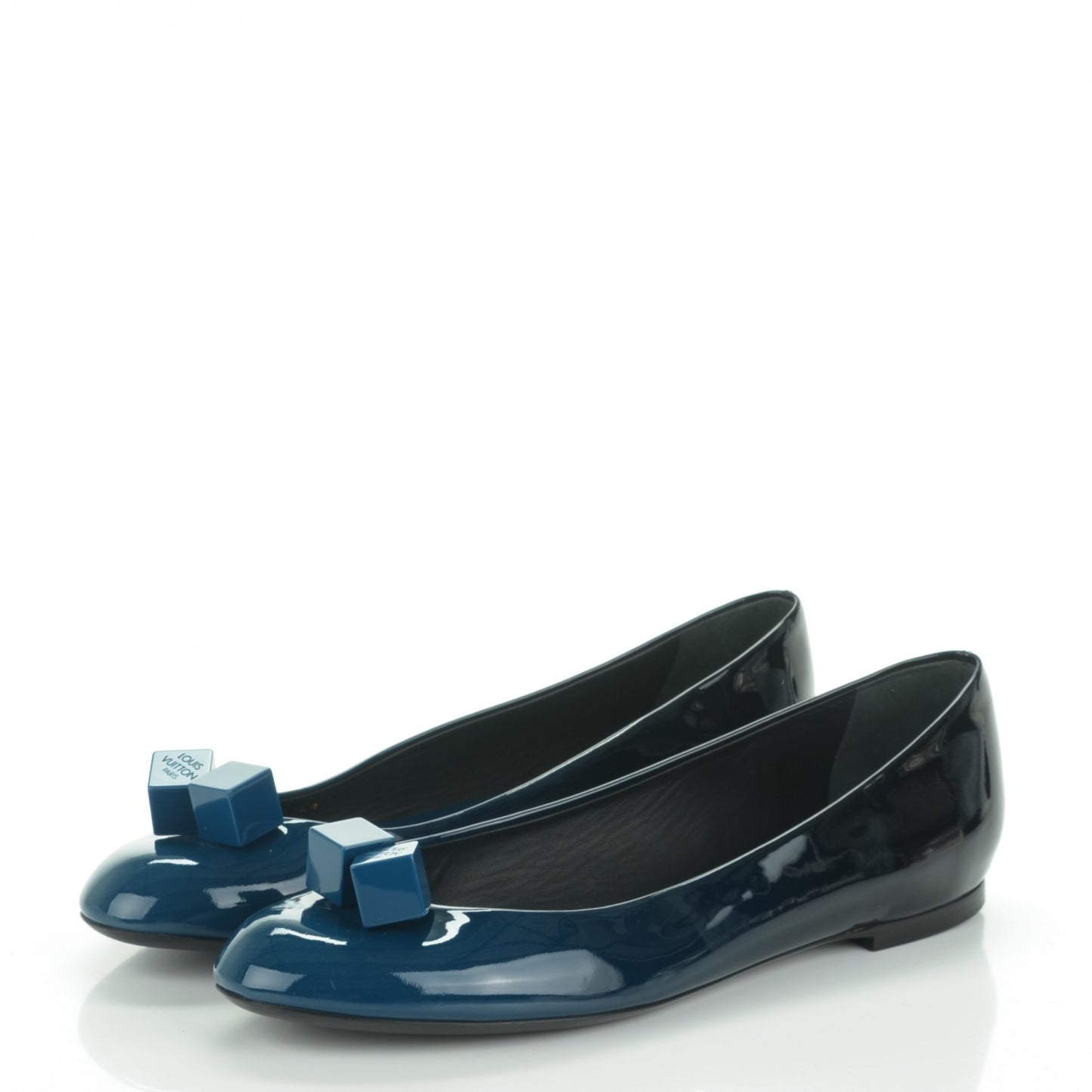 Patent Calfskin Gossip Ballerina Flats 41 Blue