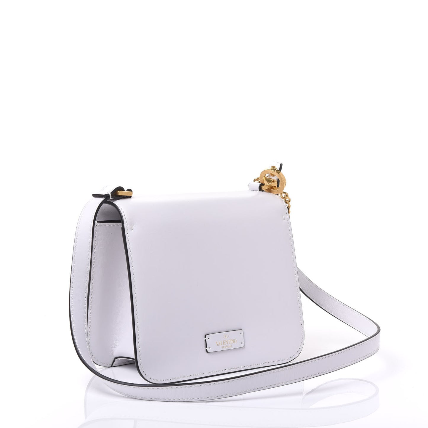 Smooth Calfskin Small VSling Shoulder Bag White