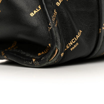 Balenciaga Calfskin Allover Logo XS Bazar Shopper Tote Black Gold 17 of 20