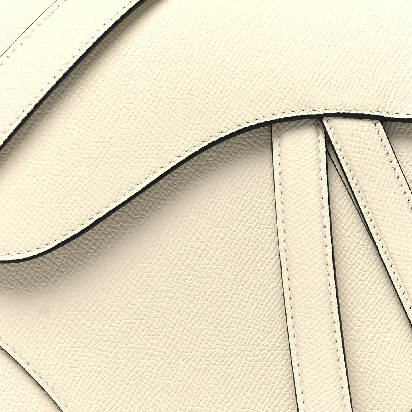Grained Calfskin Saddle Bag With Strap Latte