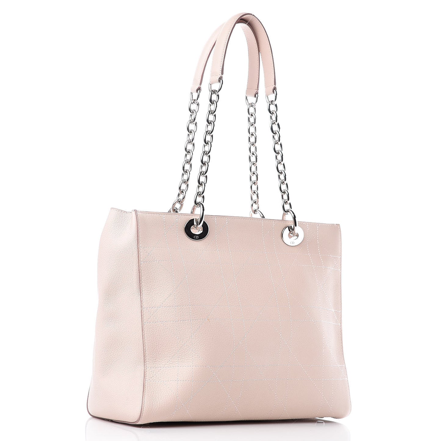 Grained Calfskin Cannage Medium Ultradior Tote Rose Poudre
