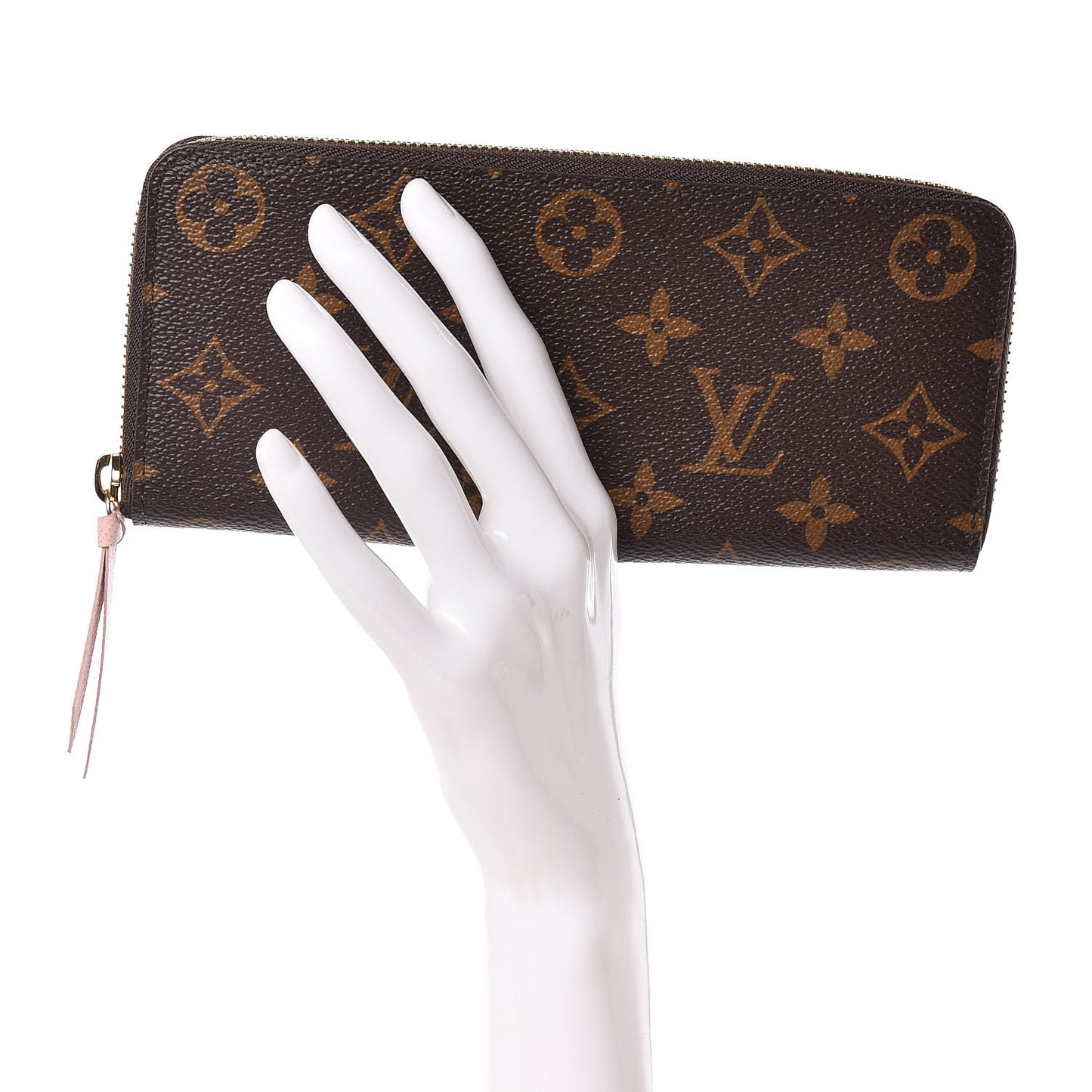 Monogram Clemence Wallet Rose Ballerine