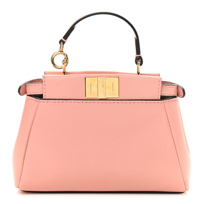 Fendi Shiny Nappa Micro Peekaboo Iconic Satchel Pink 1 of 10