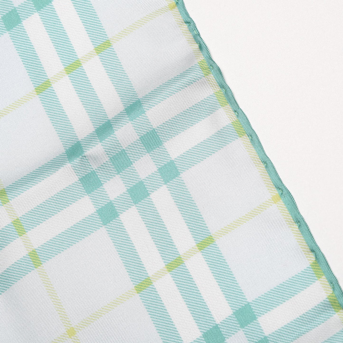 Silk Check Scarf Green