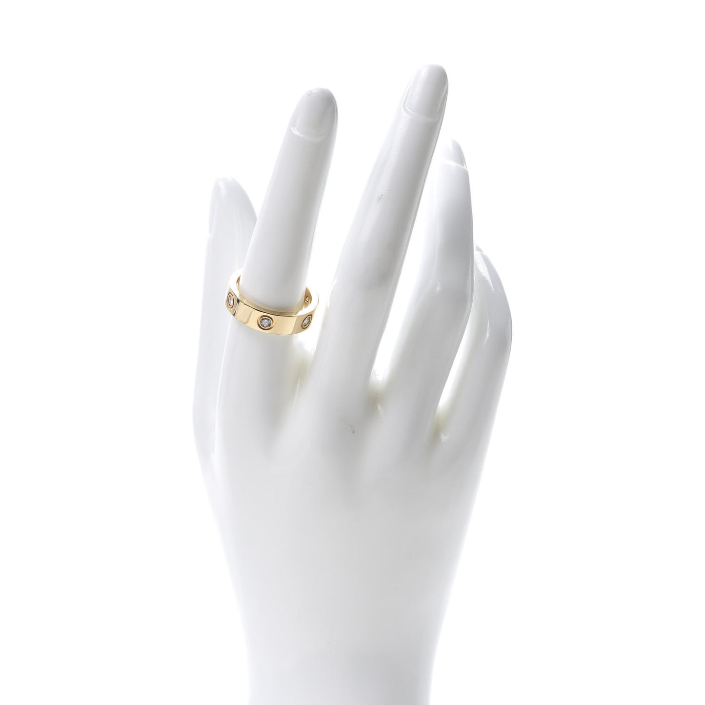 18K Yellow Gold 6 Diamond 5.5mm LOVE Ring 58 8.25