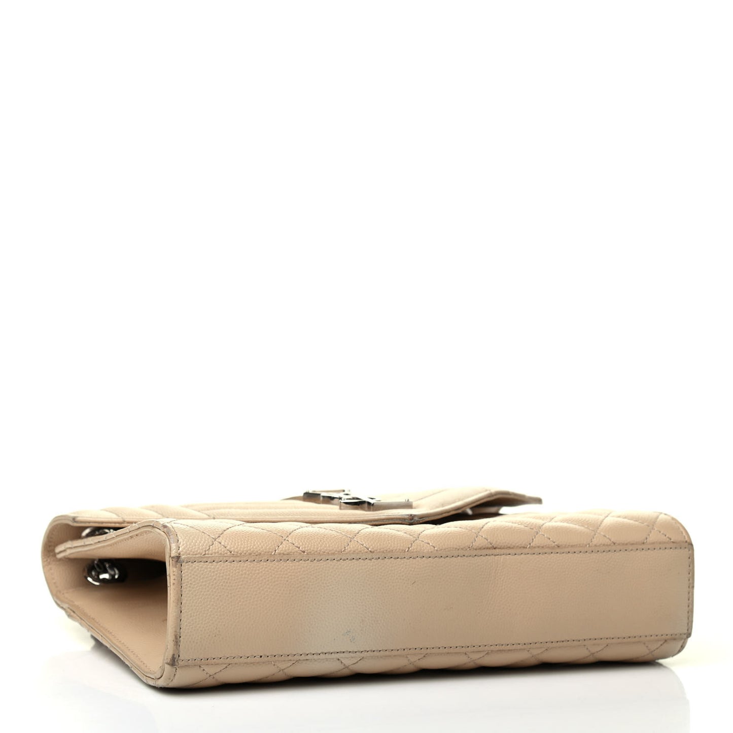 Grain De Poudre Textured Mixed Matelasse Medium Triquilt Monogram Satchel Nude Powder